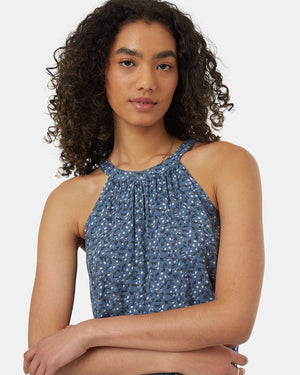 Blue-Halter-Neck-Lightweight-Tank-Top