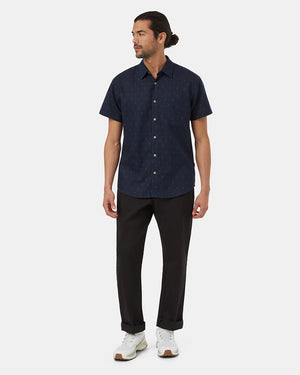 Blue-Hemp-Button-Up-Shortsleeve-Shirt