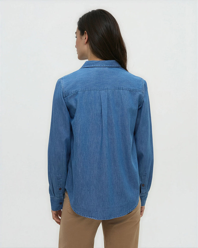 Blue-Lightweight-Denim-Button-Shirt