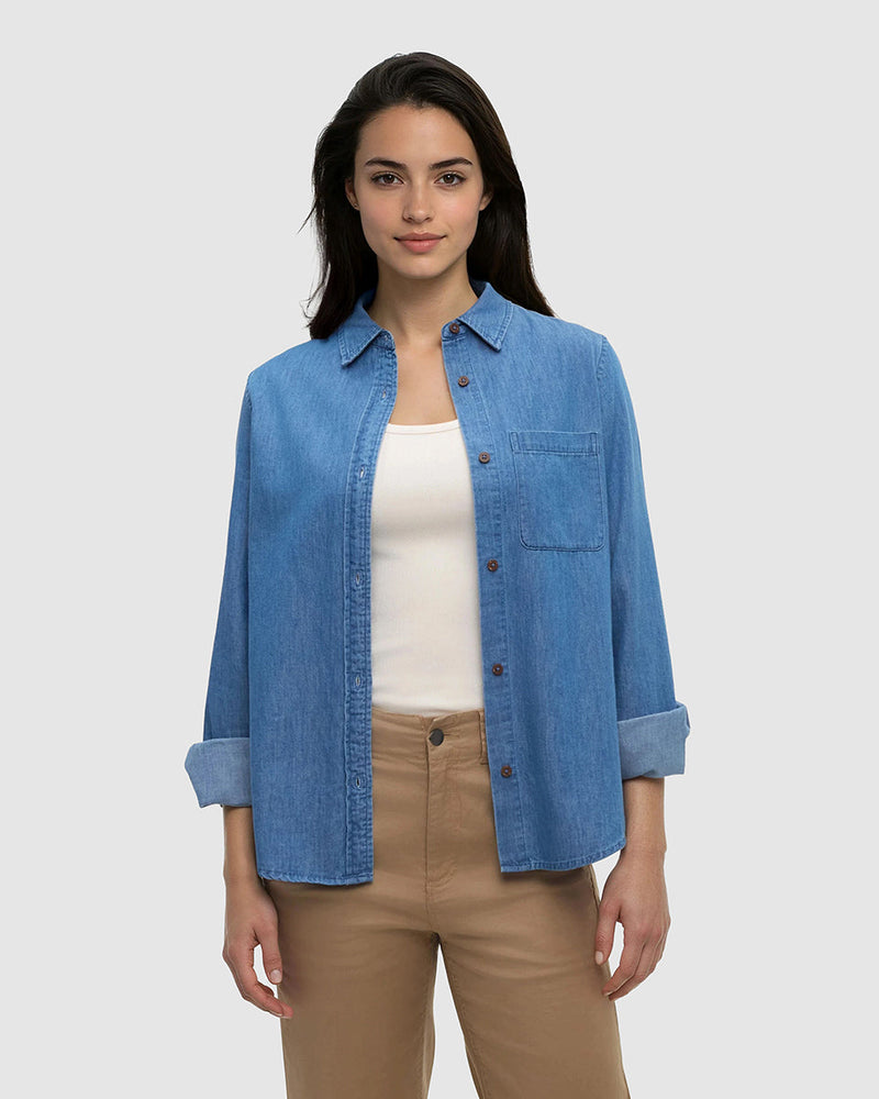 Blue-Lightweight-Denim-Button-Shirt