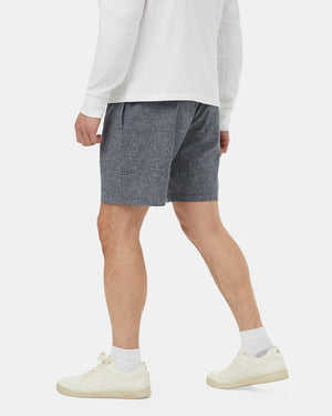 Blue-Mens-Casual-Hemp-Shorts