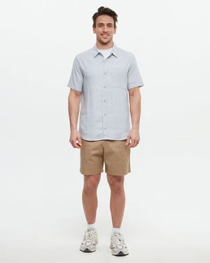 Blue-Mens-Hemp-Button-Up-Short-Sleeve-Shirt