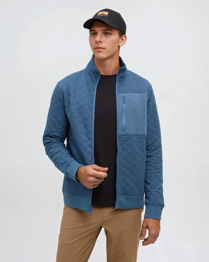 Blue-Mock-Neck-Full-Front-Zip-Sweatshirt