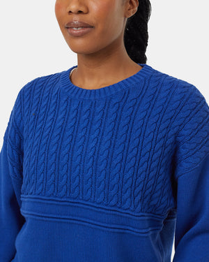 Blue-Organic-Cotton-Cable-Sweater