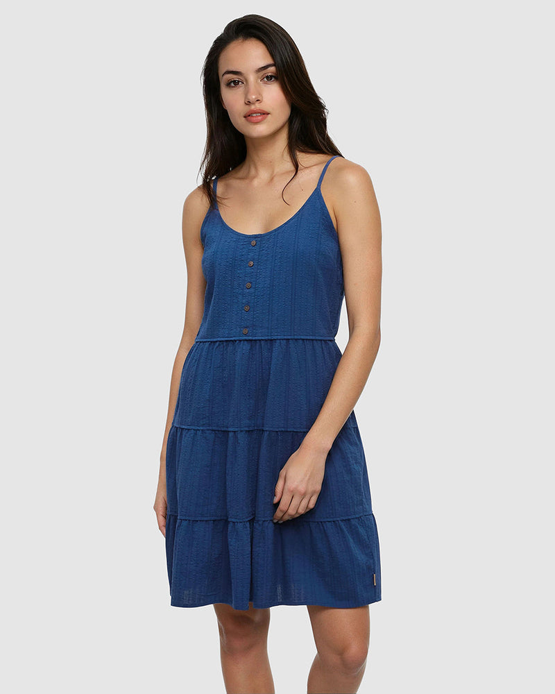Blue-Organic-Cotton-Mini-Length-Dress
