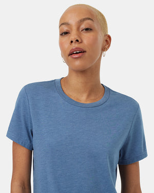 Blue-Recycled-Polyester-Crew-Neck-T-Shirt