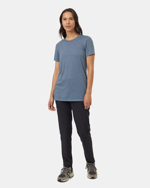 Blue-Recycled-Polyester-Crew-Neck-T-Shirt