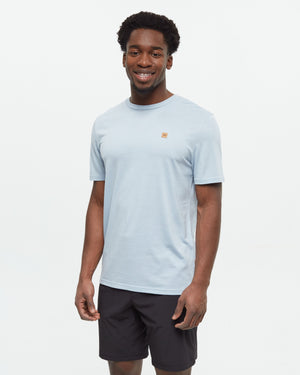 Blue-Recycled-Polyester-Crew-Neck-Tee