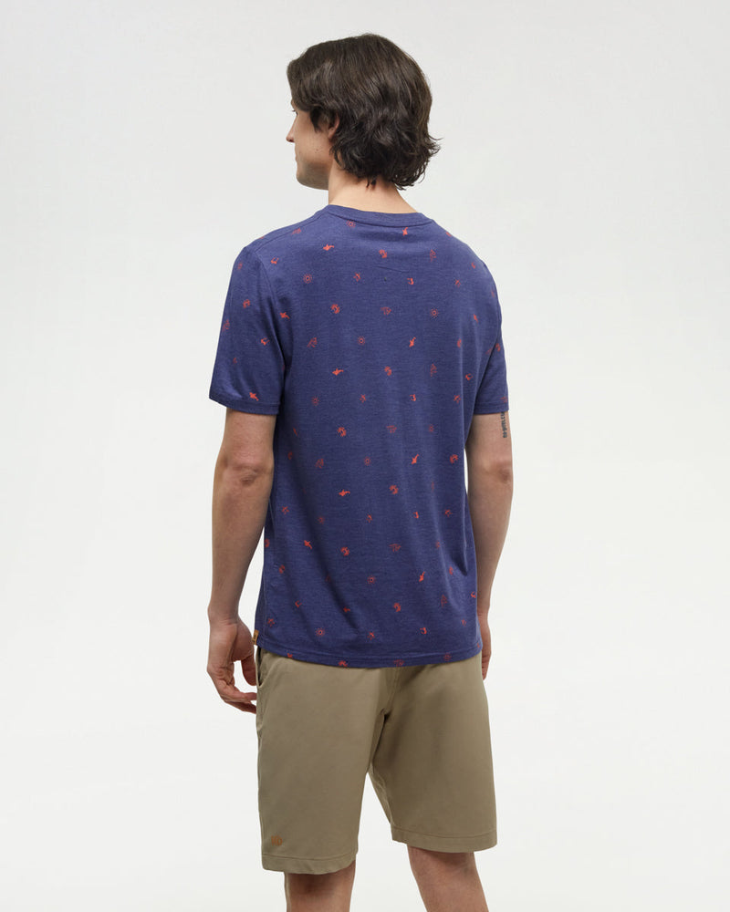 Blue-Regular-Fit-Printed-Graphic-T-shirt
