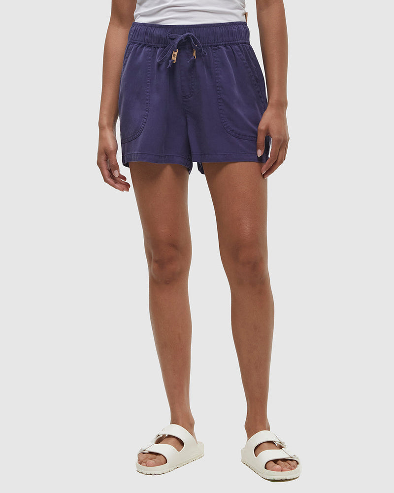Blue-Regular-Mid-rise-Pull-on-Short