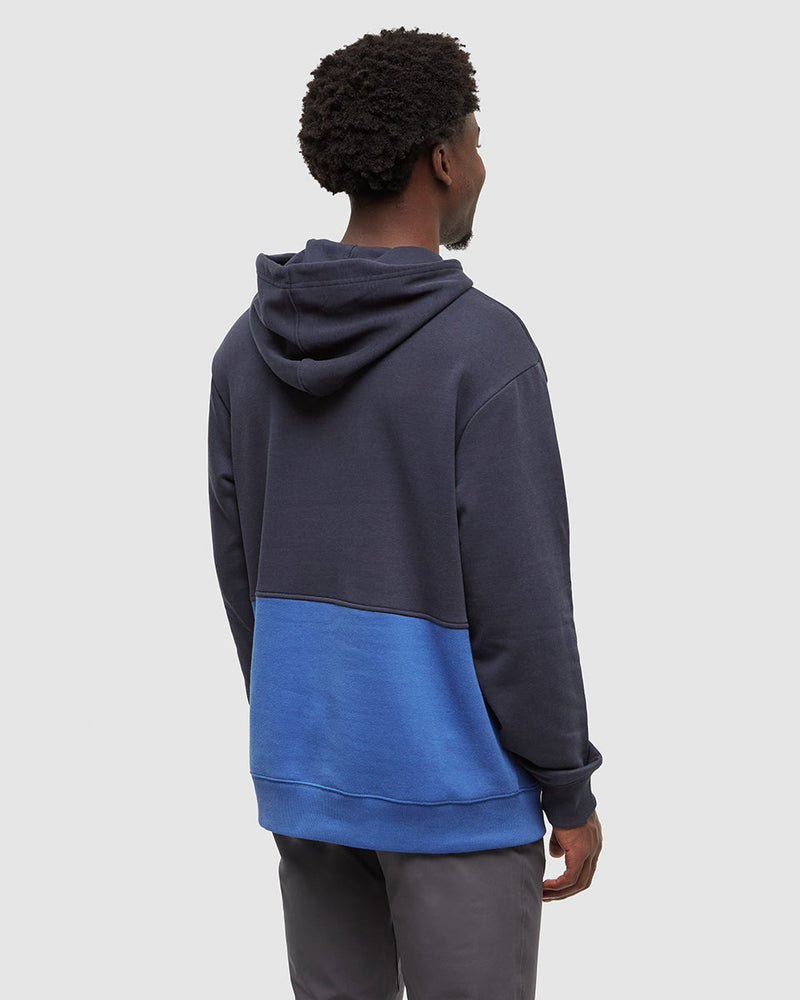 Blue-Relaxed-Fit-Color-Block-Hoodie