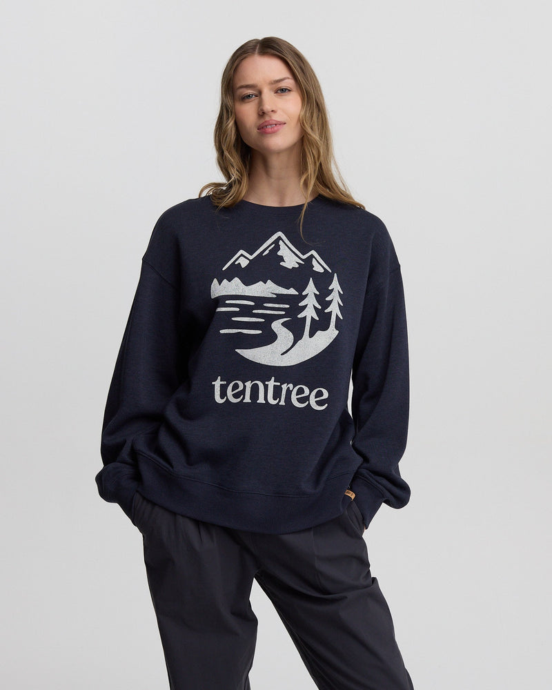 Blue-Relaxed-Graphic-Crew-Neck-Sweatshirt