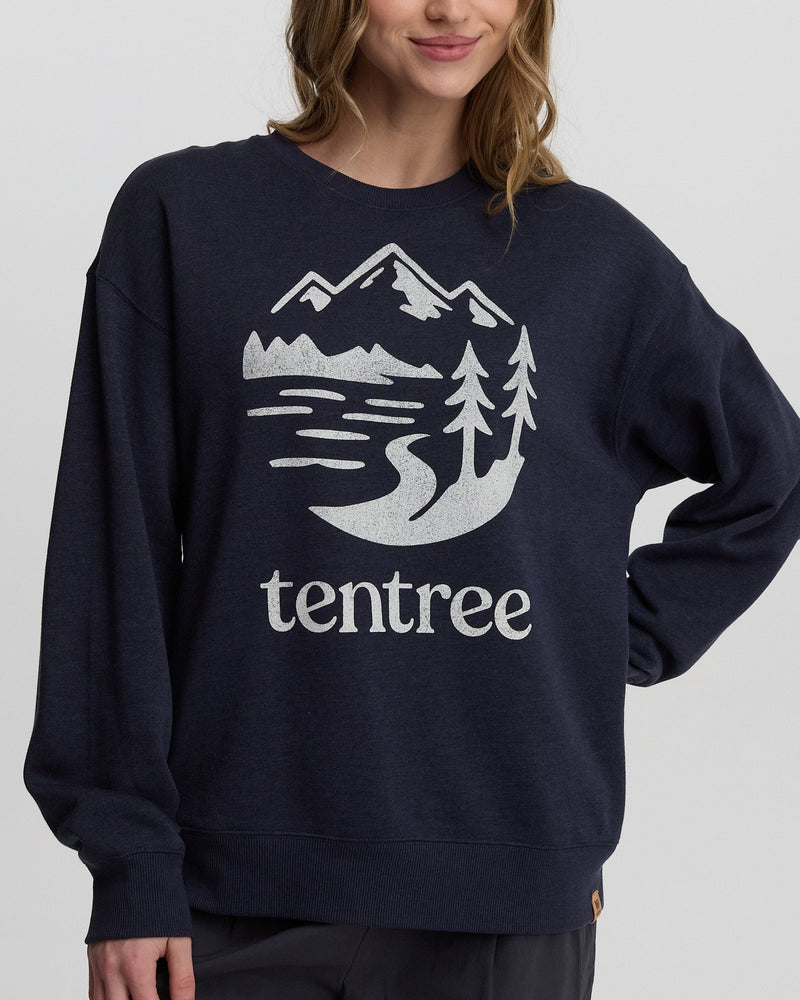Blue-Relaxed-Graphic-Crew-Neck-Sweatshirt