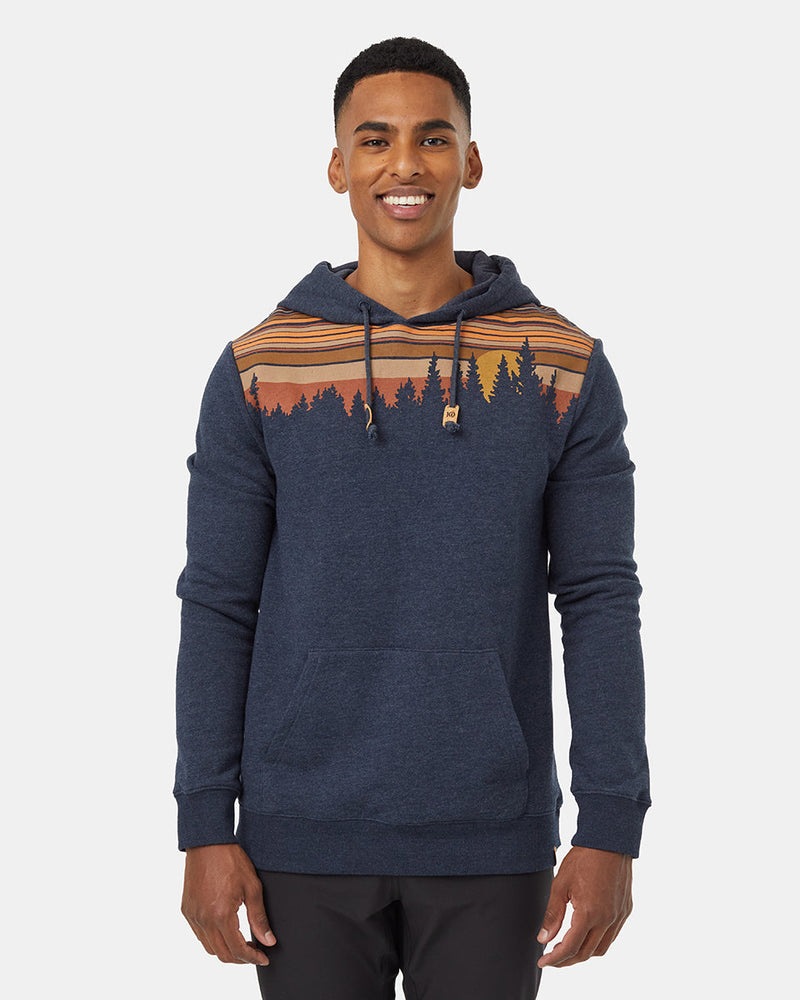 Blue-Retro-Graphic-Pullover-Hooide
