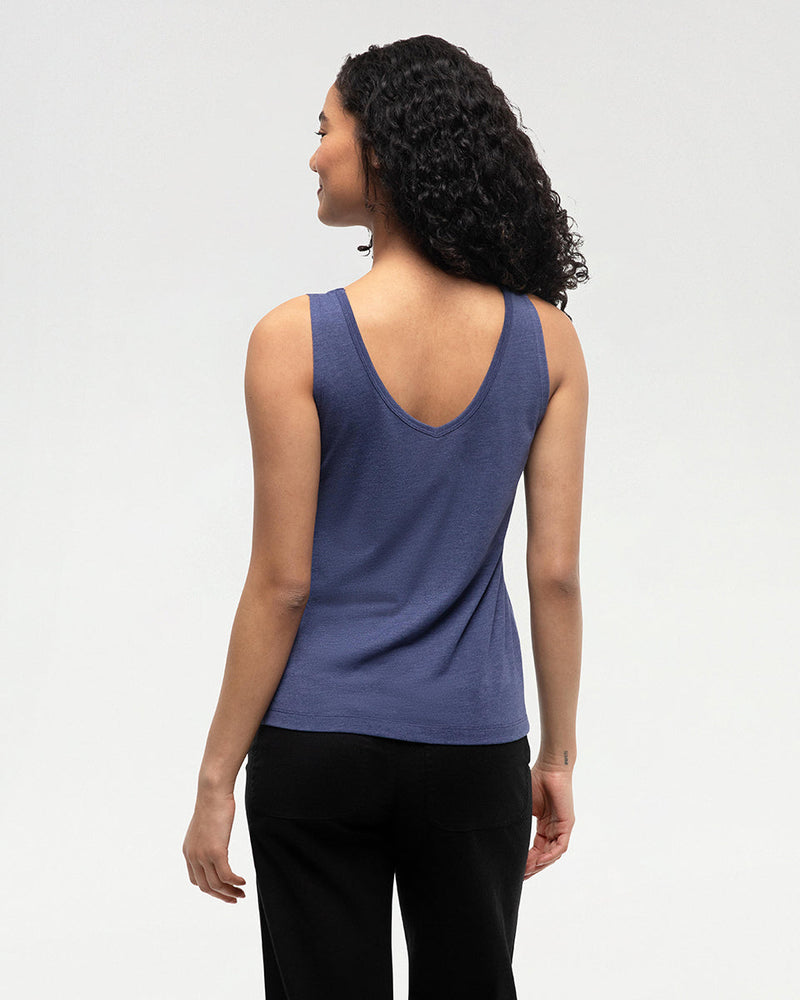 Blue-TreeBlend-Double-V-Neck-Tank