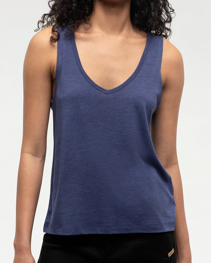 Blue-TreeBlend-Double-V-Neck-Tank