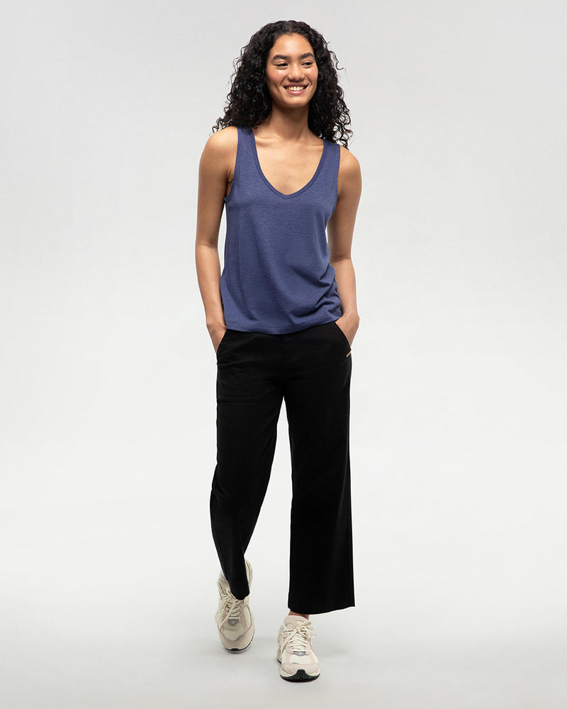 Blue-TreeBlend-Double-V-Neck-Tank