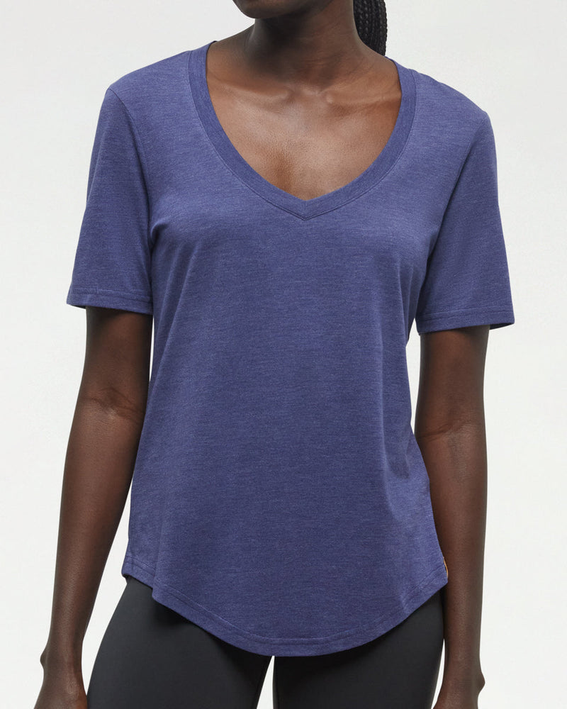 Blue-TreeBlend-V-Neck-T-Shirt