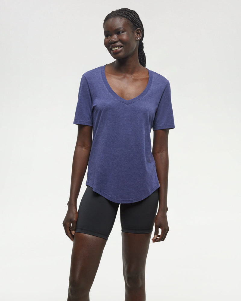 Blue-TreeBlend-V-Neck-T-Shirt