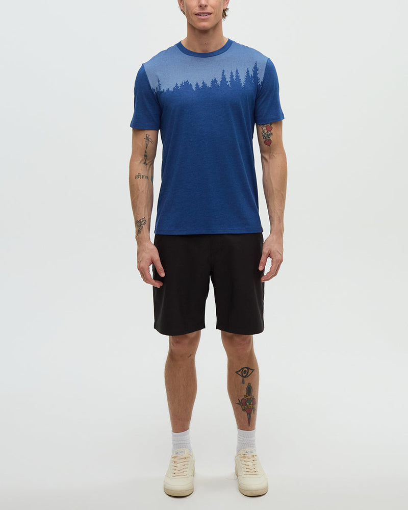 Blue-Treeblend-Regular-Fit-Crew-Neck-T-shirt