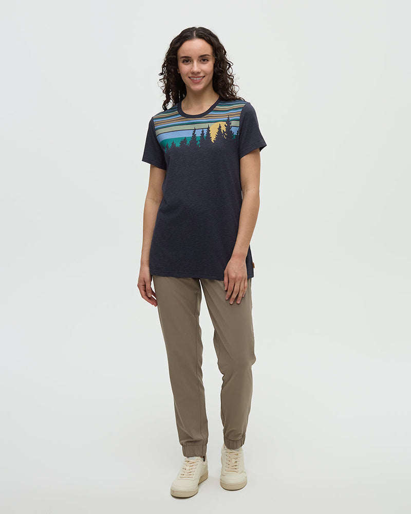 Blue-Treeblend-Regular-Fit-Crew-Neck-T-shirt