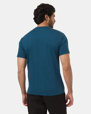 Blue-V-Neck-Short-Sleeve-T-Shirt