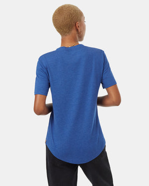 Blue-V-Neck-Short-Sleeve-T-Shirt