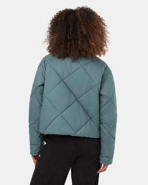 Blue-Water-Repellent-Quilted-Mock-Neck-Puffer-Jacket