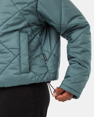 Blue-Water-Repellent-Quilted-Mock-Neck-Puffer-Jacket