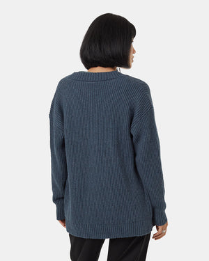 Blue-Women_s-Oversized-Long-Wool-Cardigan