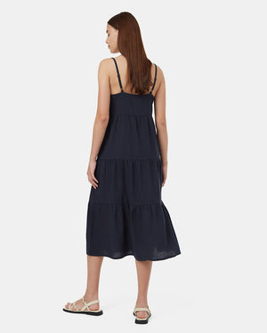 Blue-Womens-Hemp-Tiered-Cami-Dress