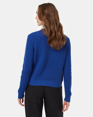 Blue-Womens-Organic-Cotton-Knit-Sweater