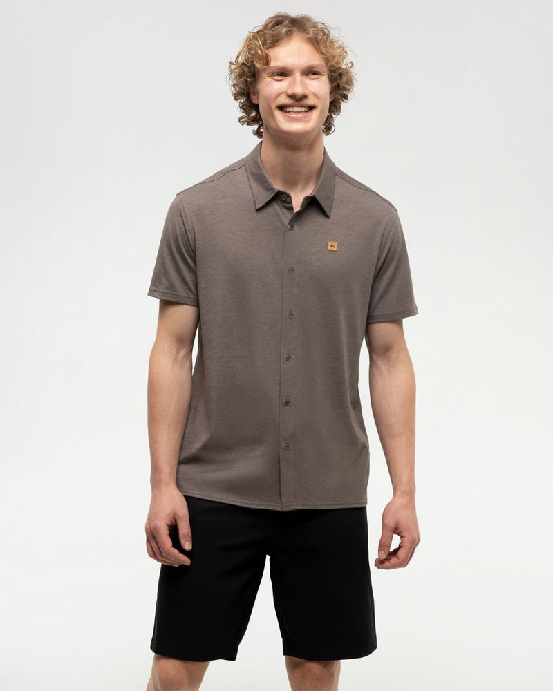 Brown-Basic-Button-Up-Shortsleeve-Shirt