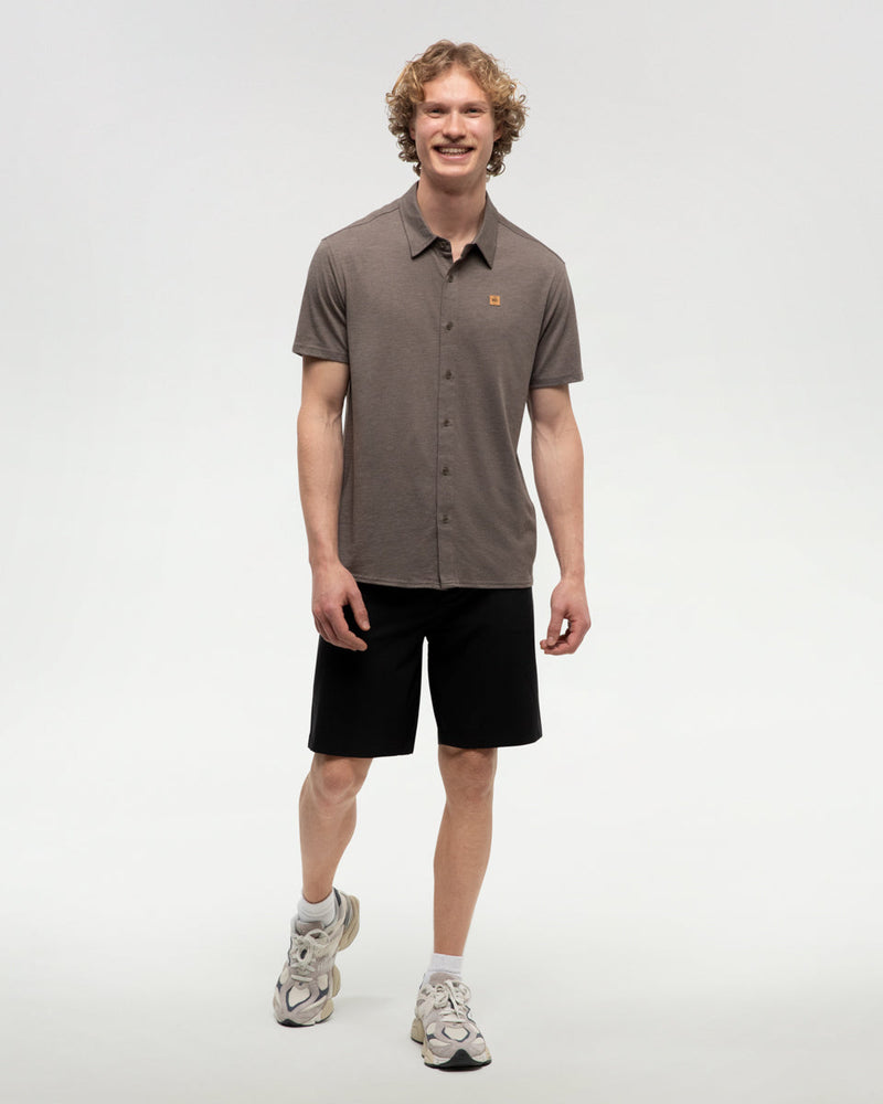 Brown-Basic-Button-Up-Shortsleeve-Shirt