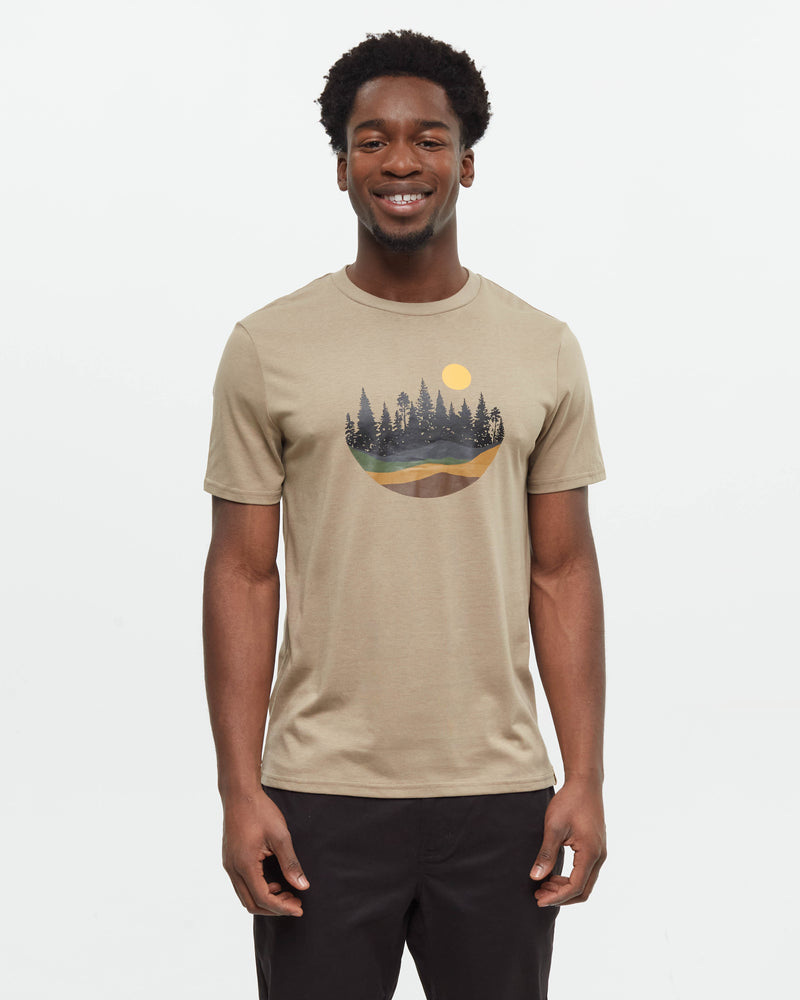 Brown-Crew-Neck-Graphic-Shortsleeve-T-Shirt