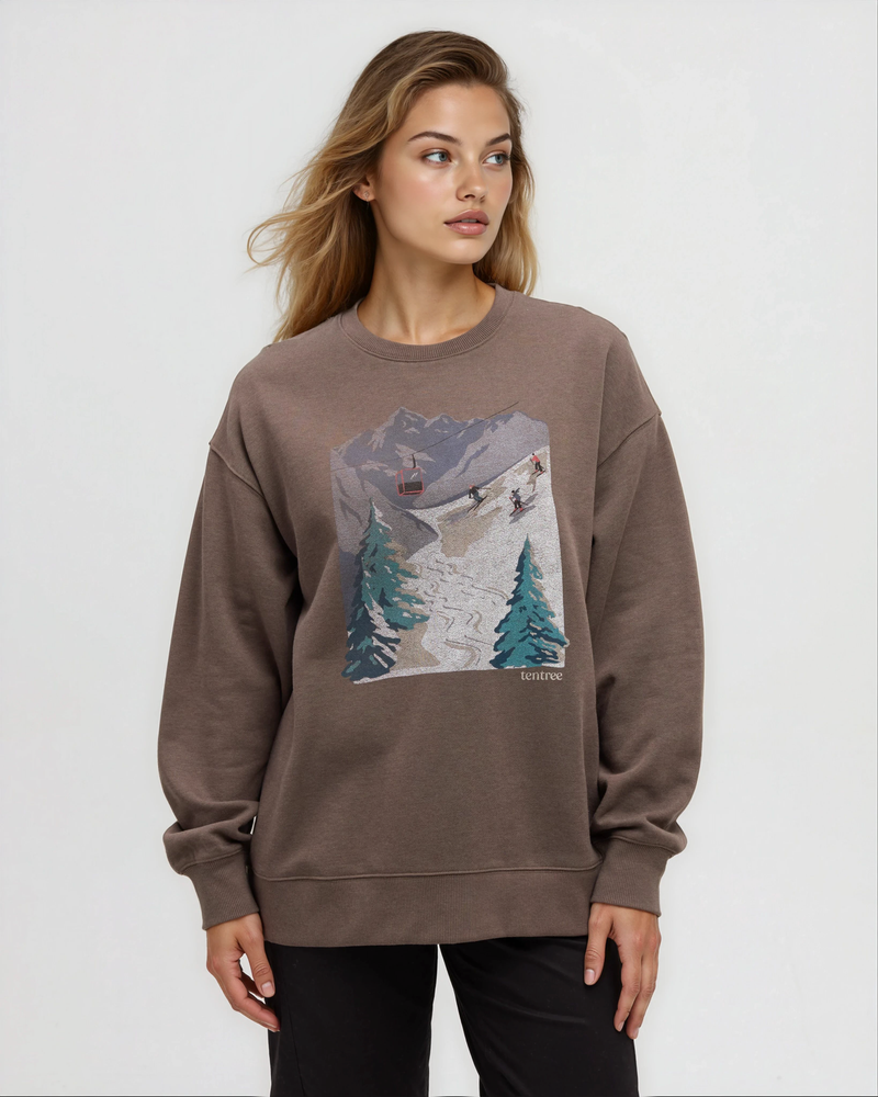 Brown-Graphic-Crew-Neck-Sweatshirt