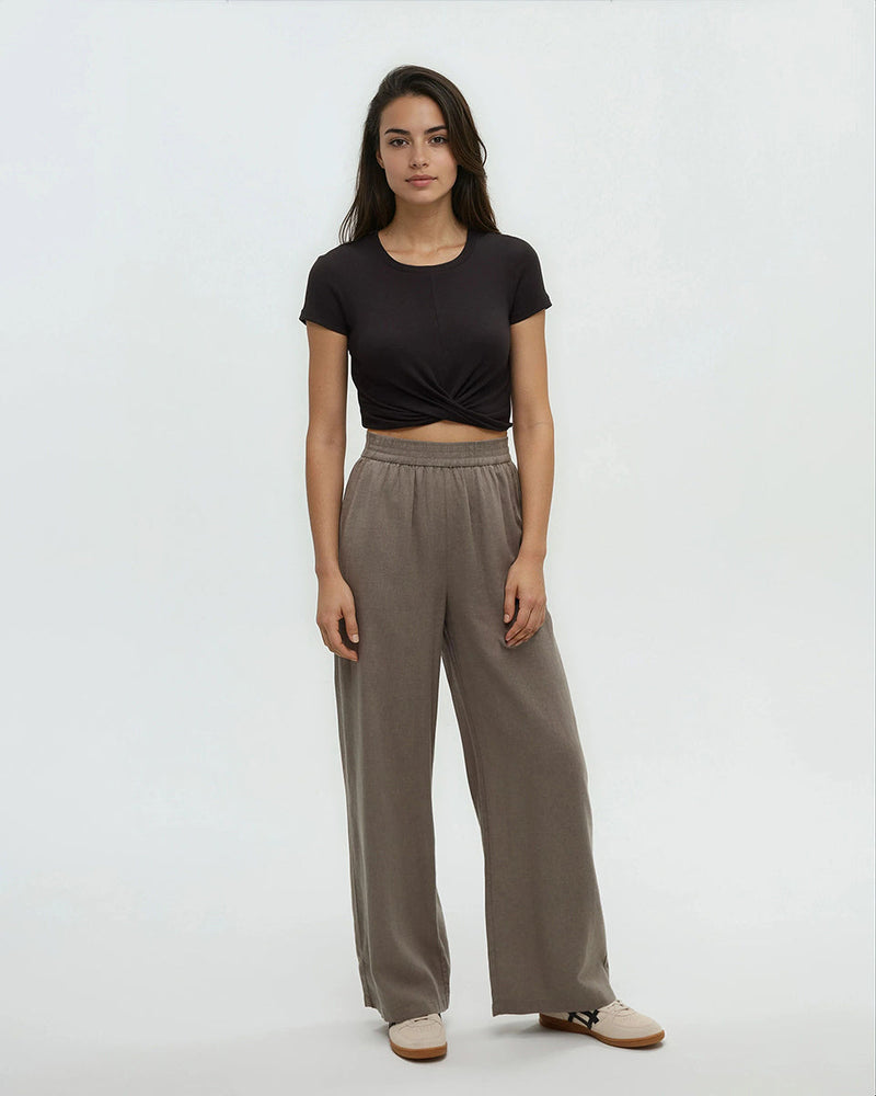 Brown-Hemp-High-Rise-Wide-Leg-Pant