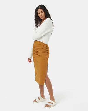 Brown-High-Rise-Midi-Fleece-Skirt-TCW5696-0061