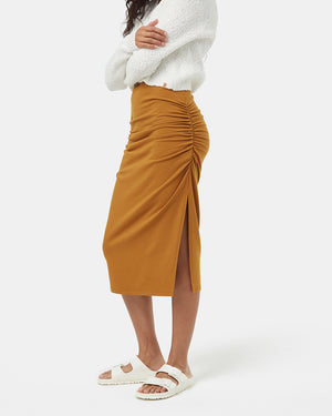 Brown-High-Rise-Midi-Fleece-Skirt-TCW5696-0061