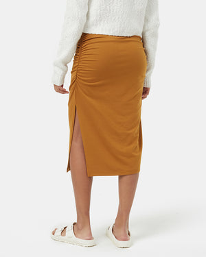 Brown-High-Rise-Midi-Fleece-Skirt-TCW5696-0061