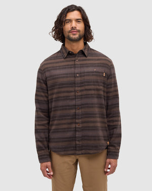 Brown-Men_s-Stretch-Shirt *Model is 5'11.5", wearing size M