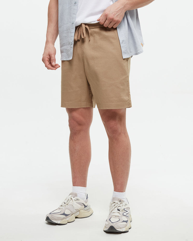 Brown-Mens-Hemp-Mid-Rise-Shorts