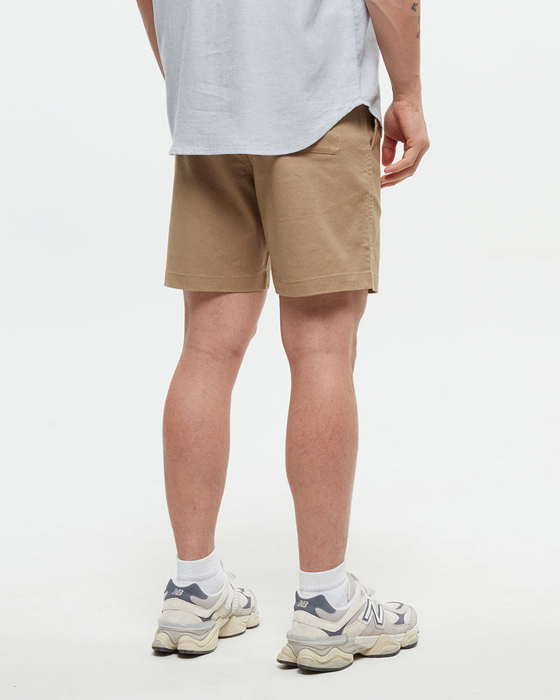 Brown-Mens-Hemp-Mid-Rise-Shorts