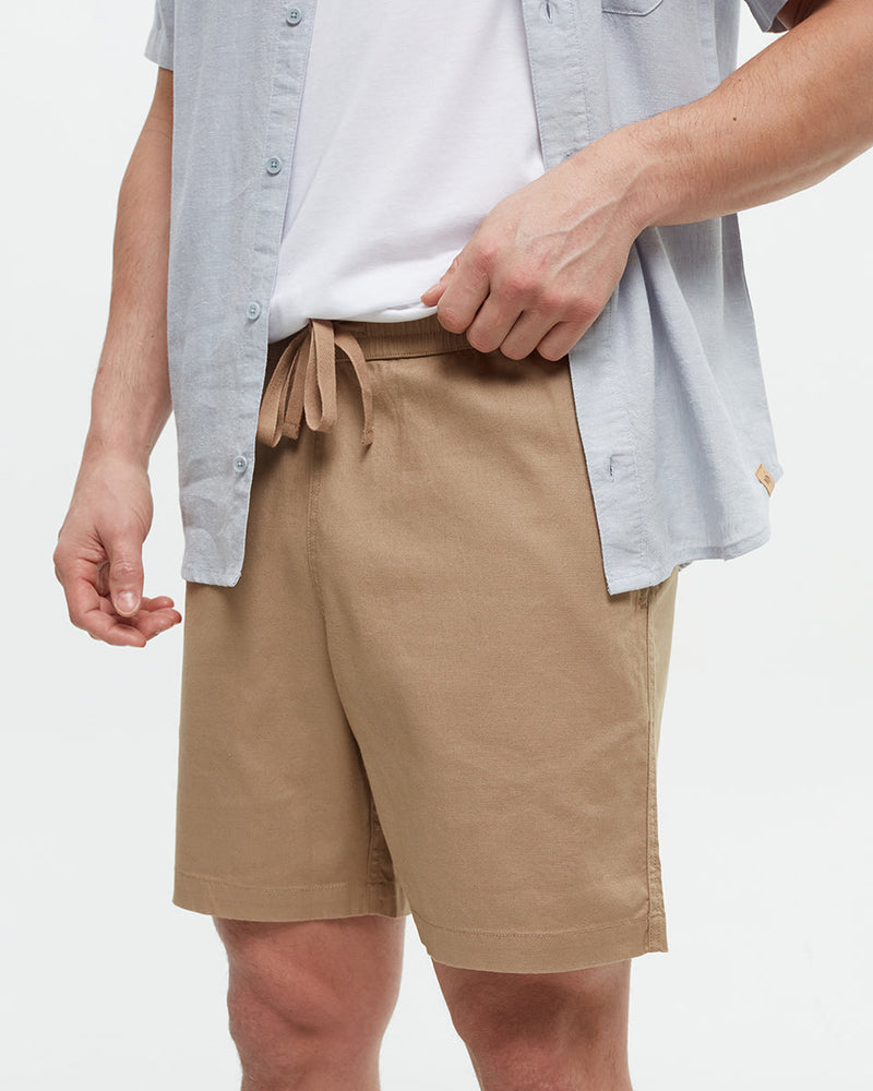 Brown-Mens-Hemp-Mid-Rise-Shorts