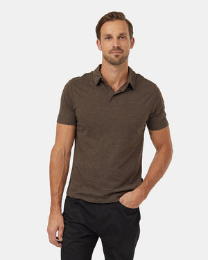 Brown-Mens-Short-Sleeve-Polo-Neck-T-Shirt