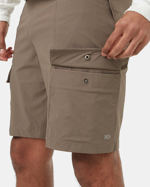 Brown-Mid-Rise-Water-Repellent-Shorts