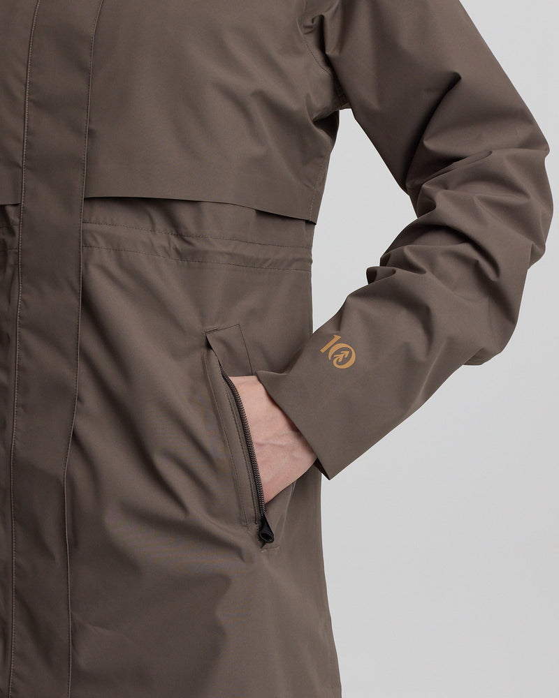 Brown-Misty-Rain-Shell-Hooded-Rain-Jacket