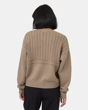 Brown-Organic-Cotton-Cable-Sweater