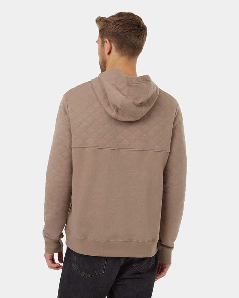 Brown-Quilted-Graphic-Hooded-Pullover