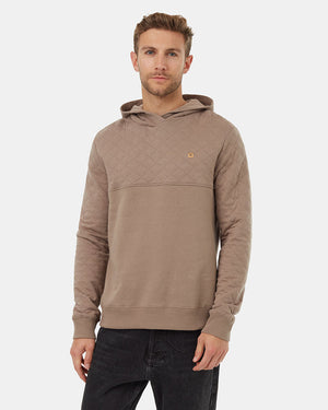 Brown-Quilted-Graphic-Hooded-Pullover